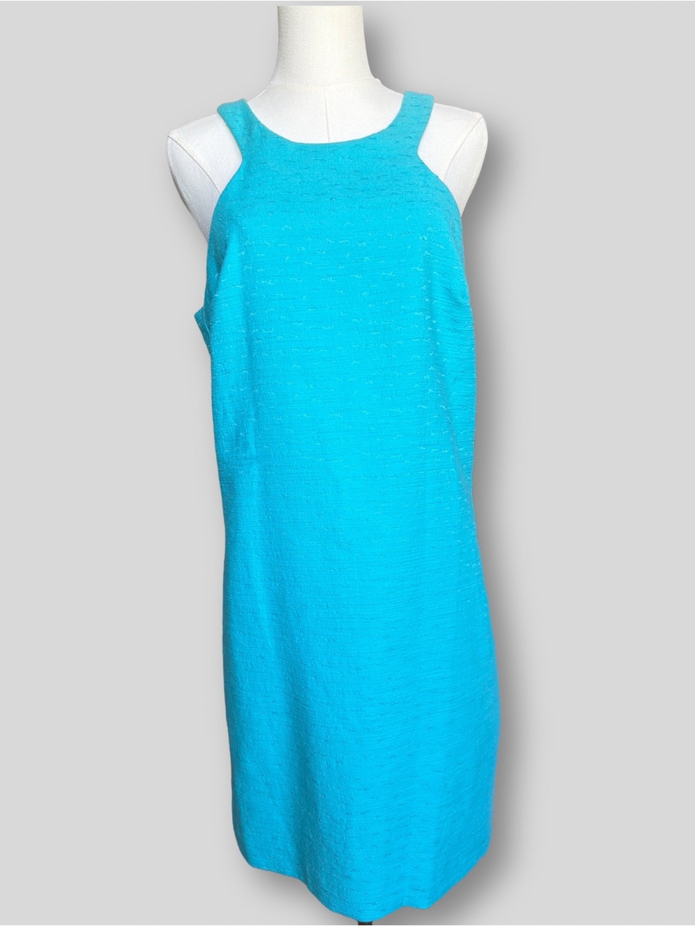 NWT Trina Turk Aqua Turquoise Halter Neck Shift Mini Dress